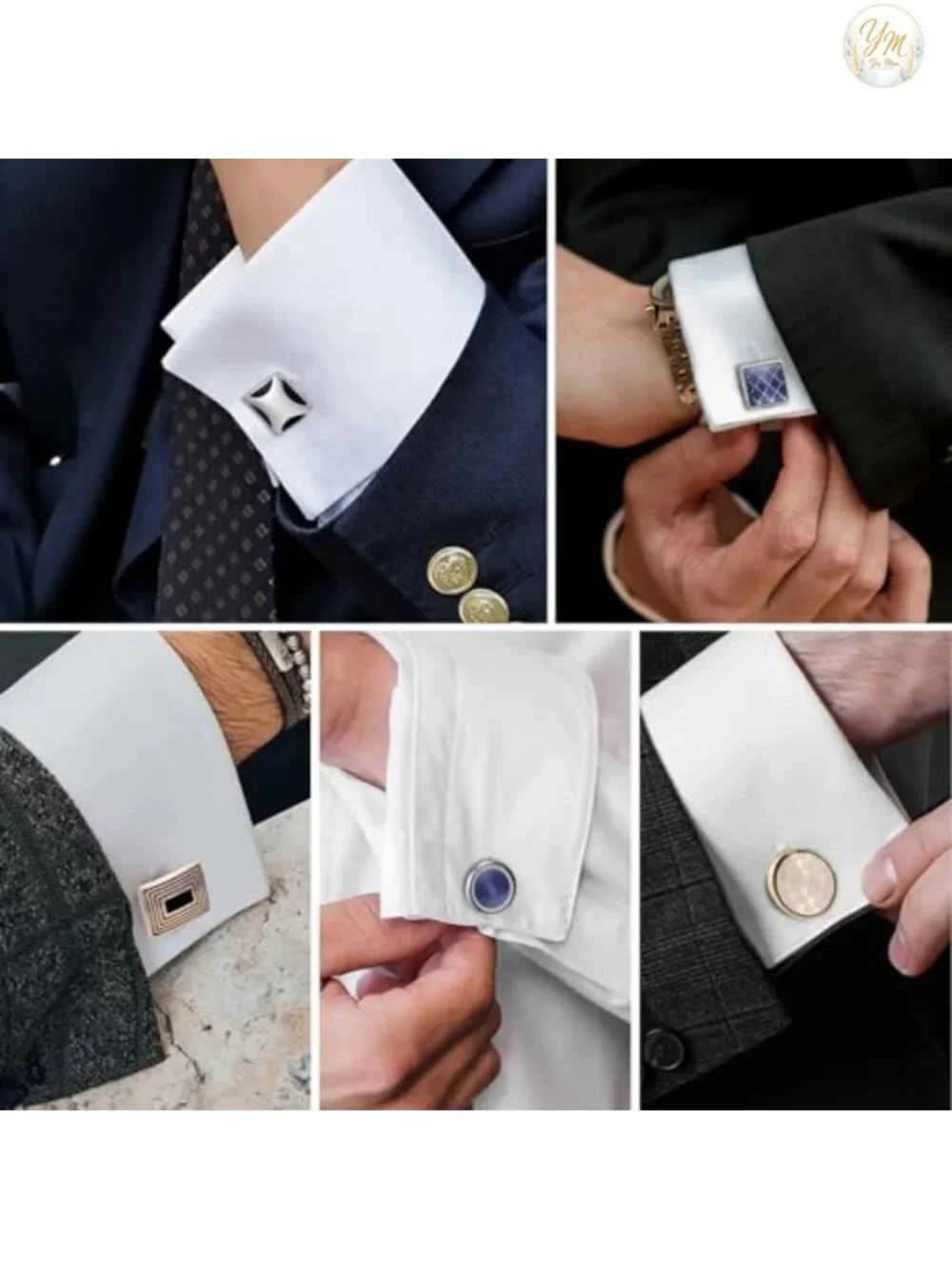 Brass Cufflinks Set 12 Pairs Bullet Back Classic Men's Dress Shirt Gift